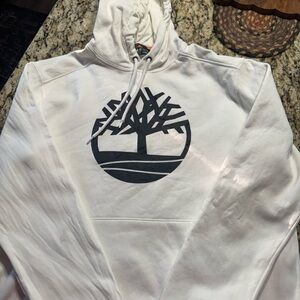 Timberland White Hoodie with Black Logo